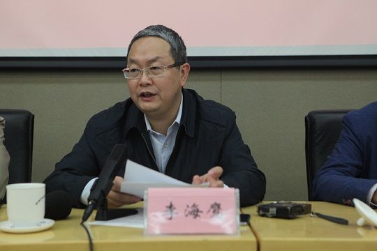 合肥市经信委主任,家博会承委会副主任李海鹰做新闻发布